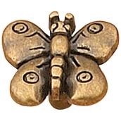 Richelieu Eclectic Metal Cabinet Knob - 1 3/16-in L - Burnished Brass Knob - Butterfly Shape