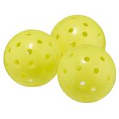 Balle de pickleball extérieur en plastique, jaune, 3 pqt