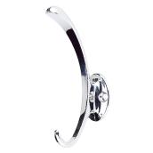 Richelieu C-Shaped Contemporary Double Hook - 4 31/64-in H x 1 7/64-in W - Chrome - Metal - 22 lbs. Load Capacity