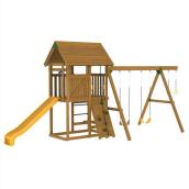 Playstar 22-ft x 14-ft x 10-ft H Yellow Pine Wood Outdoor Play Set