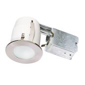 Bazz Recessed Dimmable Light For Damp Locations - 3 7/8-in dia Brushed Chrome - GU10 35-Watt Halogen Bulb