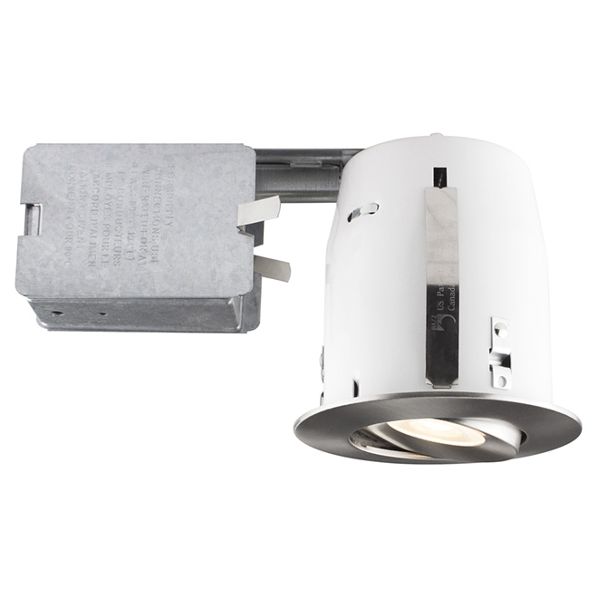 Luminaire encastré pivotant à DEL pour chambre de Bazz, DEL intégrée de 8 W, acier brossé, modulable