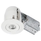 Bazz Recessed Integrated LED Light with Retrofit Feature - Energy Saving 8-Watt Flat White Lamp - 3 7/8-in Dia