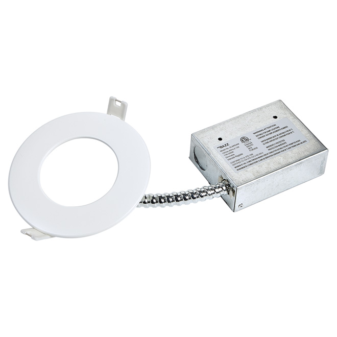 Luminaire encastré Bazz Slim, DEL intégré, 11 Watts, intensité réglable, blanc mat, 1 par paquet
