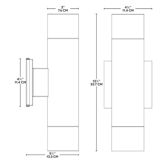 Bazz Dimmable Outdoor Wall Sconce LED Stainless Steel 13.25-in x 3-in