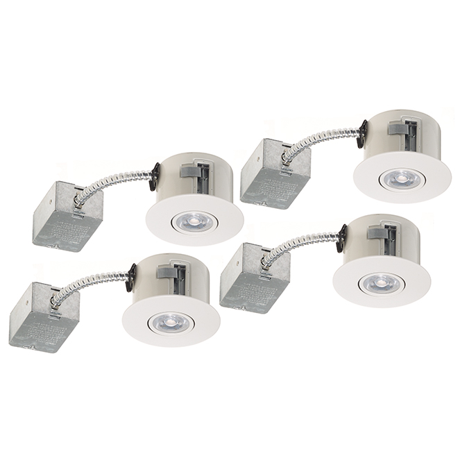 Recessed Lights - 7W LED - 3 7/8" - Matte White - 4/Pk