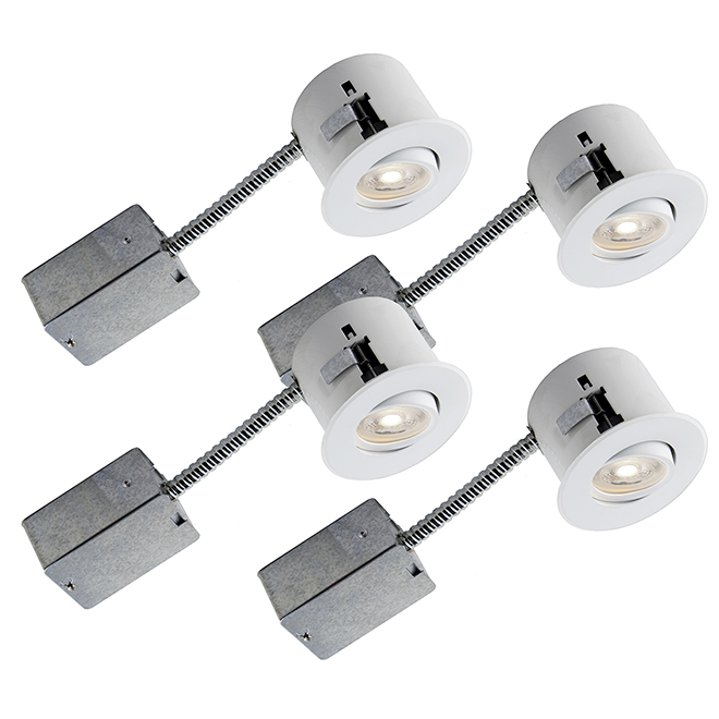 Recessed Lights - 7W LED - 3 3/8" - Matte White - 4/Pk