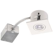 Bazz Flex3 Ceiling Light - Recessed Retrofit - Downlight for Bedrooms - 7-Watt Integrated LED - Square Matte White Trim