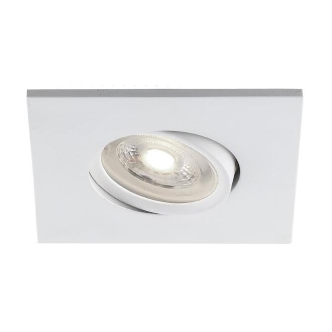 Bazz Flex3 Ceiling Light - Recessed Retrofit - Downlight for Bedrooms - 7-Watt Integrated LED - Square Matte White Trim