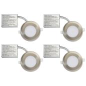 BAZZ Recessed Light Kit - Dimmable - 3.88-in - Brushed Chrome - 4-Pack