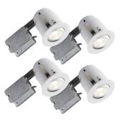 BAZZ 510 Series Recessed Light Kit - 50 watts - Dimmable - 4-Pack - White