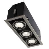 Luminaire encastré Bazz Cube, standard, 7 Watts, intensité variable, DEL, chrome brossé, 1 par paquet, 3 lumières