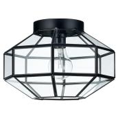 Flushmount - 1 Light - Vintage - Beveled Glass - Black