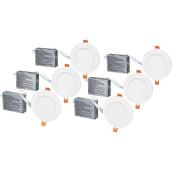JIB 6-Pack LED Recessed Light Set - 4-1/4-in - 9 W - Matte White