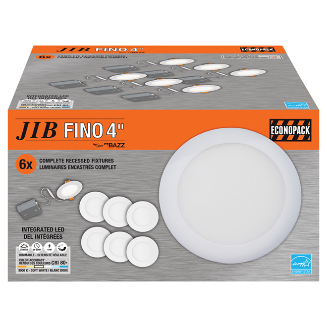 4 1/4" LED Recessed Light - 9 W - Matte White - 6/Pack