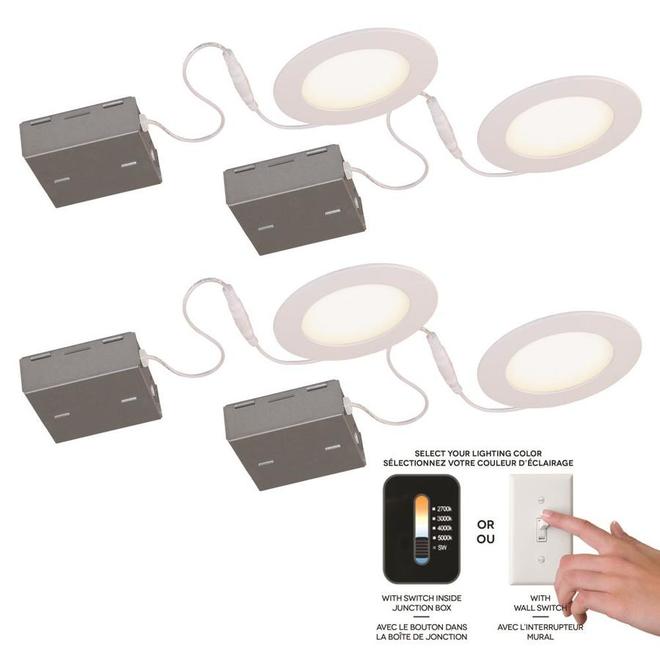 Bazz 4 1/4-in LED Recessed Ceiling Light 4-Pack - 11W - Matte