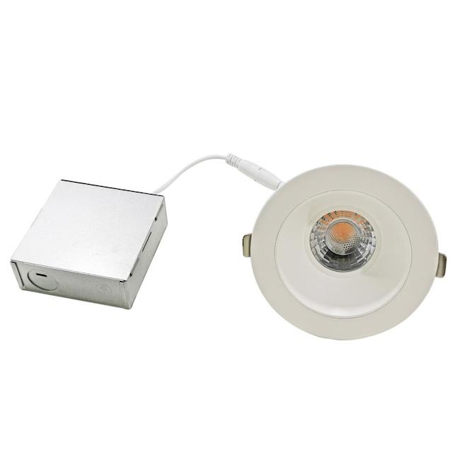 Encastré à DEL modulable de 4 5/8 po blanc Bazz, 12 W, antiéblouissement