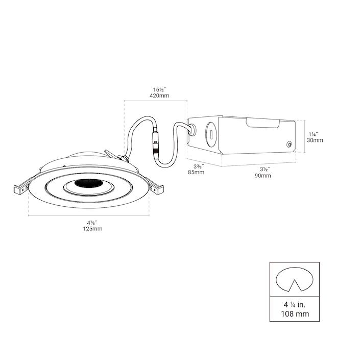 BAZZ 9 W 4-in Matte White LED Eyeball Spotlight - 4 CCT