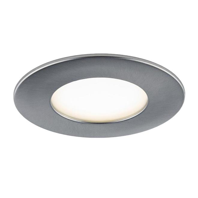 Bazz 4-3/4-in LED Steel Recessed Light Fixture - Brushed Chrome - Dimmable