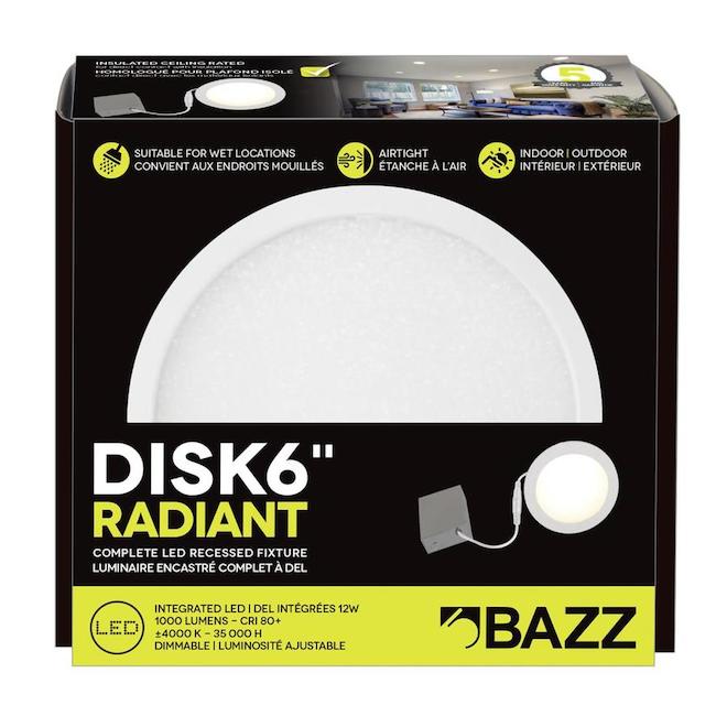 Bazz Matte White Integrated LED Recesed Ceiling Light - Dimmable - 13W