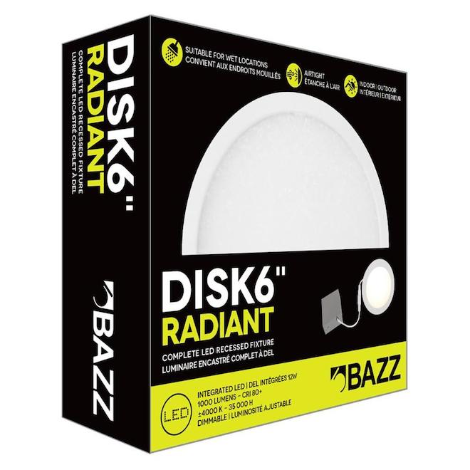 Bazz Matte White Integrated LED Recesed Ceiling Light - Dimmable - 13W