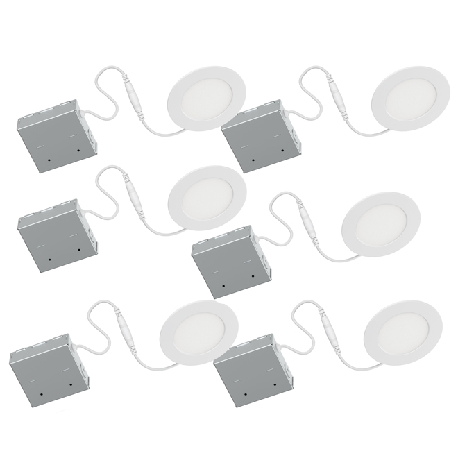 Bazz 6-Pack 4-in White Interior/Exterior Recessed Light Kit Dimmable