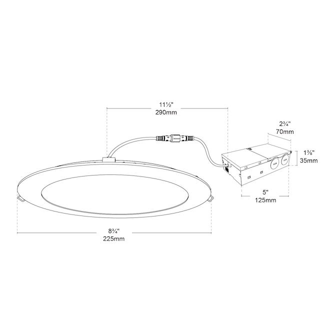 BAZZ 11 W 8-in White Recessed Round LED Light