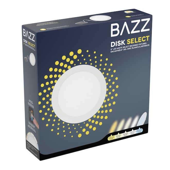 BAZZ 11 W 8-in White Recessed Round LED Light
