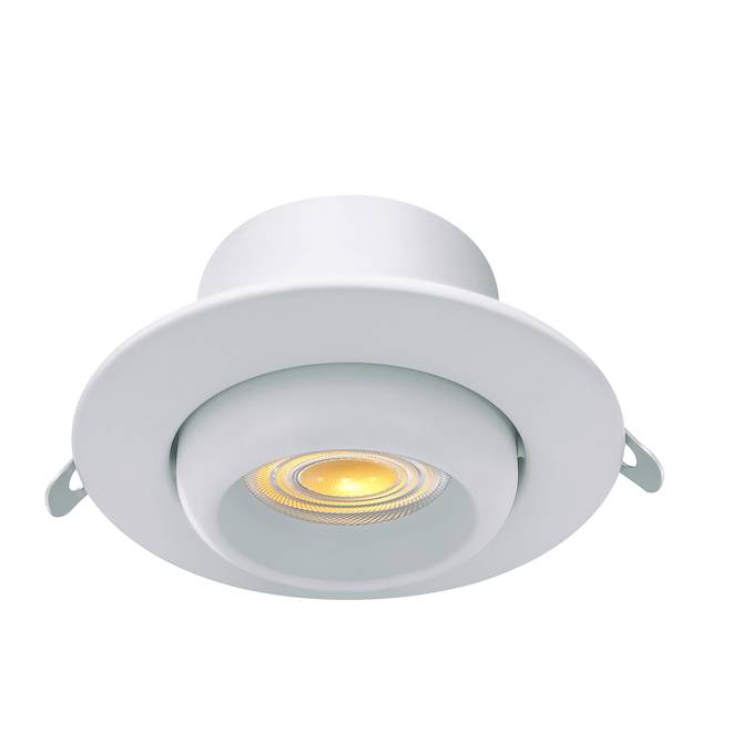 Lumière encastré DEL Bazz de 2 po 11 W ronde directionnelle, blanc