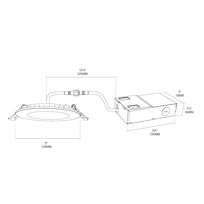 BAZZ Recessed LED Light of 4-in 11 W Round with Selectable Wattage - White
