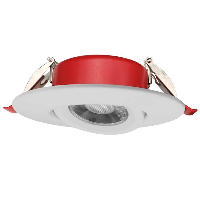 Bazz Recessed LED Light of 4-in 11 W Round Directional and Fire-Rated - White