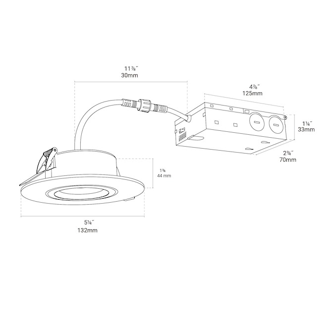 BAZZ 4-in 11 W Round Directional Recessed LED Light and Fire Rated - White