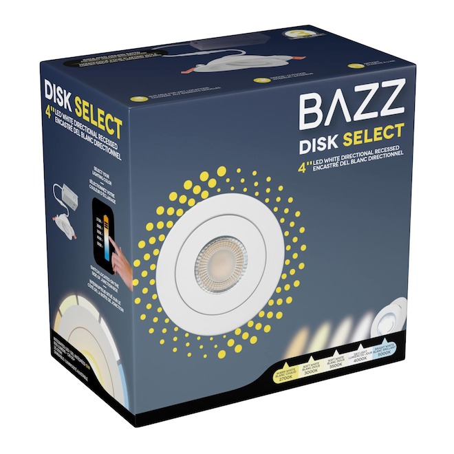 BAZZ 4-in 11 W Round Directional Recessed LED Light - White