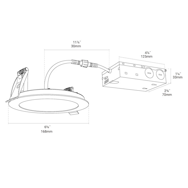 BAZZ 6-in 11 W Round Recessed LED Light and Fire Rated - White