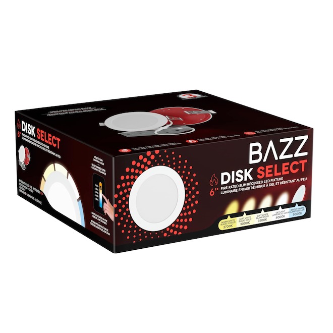 BAZZ 6-in 11 W Round Recessed LED Light and Fire Rated - White