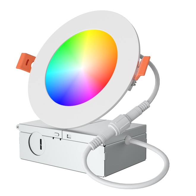 BLACK+DECKER Smart Recessed Light 4-in LED with Changeable Colours - White Rim