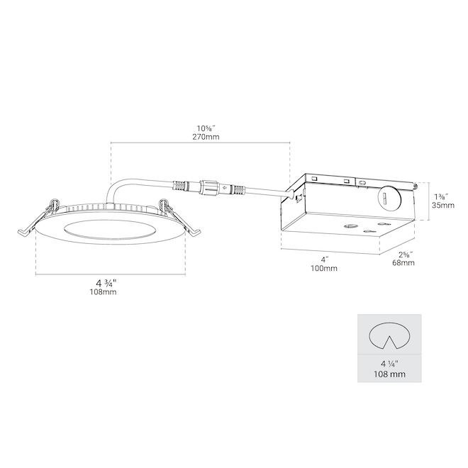 BLACK+DECKER Smart Recessed Light 4-in LED with Changeable Colours - White Rim