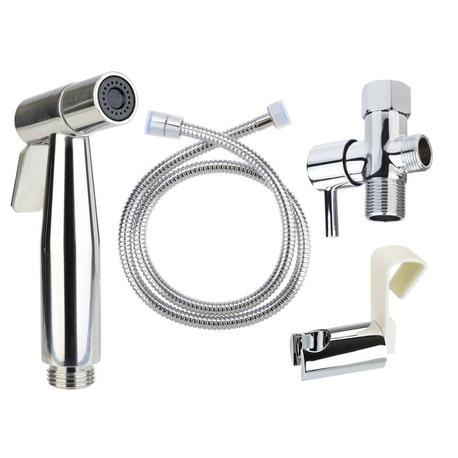 Brondell CleanSpa Chrome Finish Wall/Toilet Mount Handheld Bidet with 47-in Metal Hose