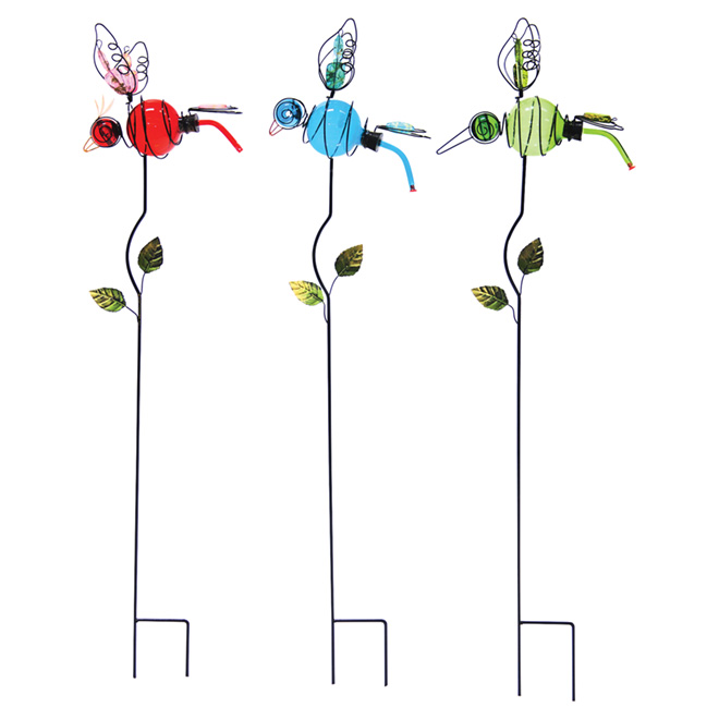 Spoontiques Picchetto Da Giardino A Forma Di Colibrì, Resina Multicolore, Alto 71 Cm Con Palo Pieghevole