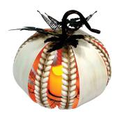 Haunted Living Pumpkin Candle with LED Light - Metal/Plastic