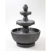Style Selections Infinity 21.85-in H Resin 3-Tier Outdoor Fountain with Bowl - Grey