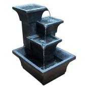 Infinity 4-Tier Outdoor Fountain - 32.68-in - Resin - Black