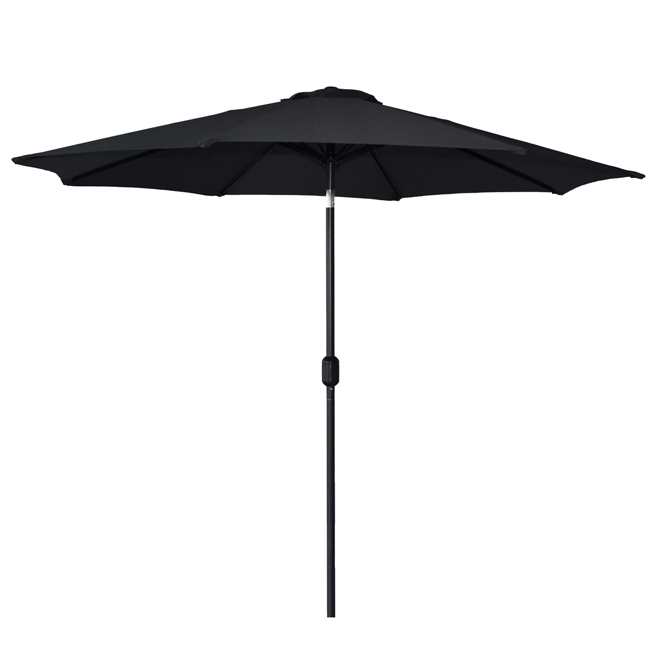 Landon & Co. 9-ft Black Polyester Market Patio Umbrella