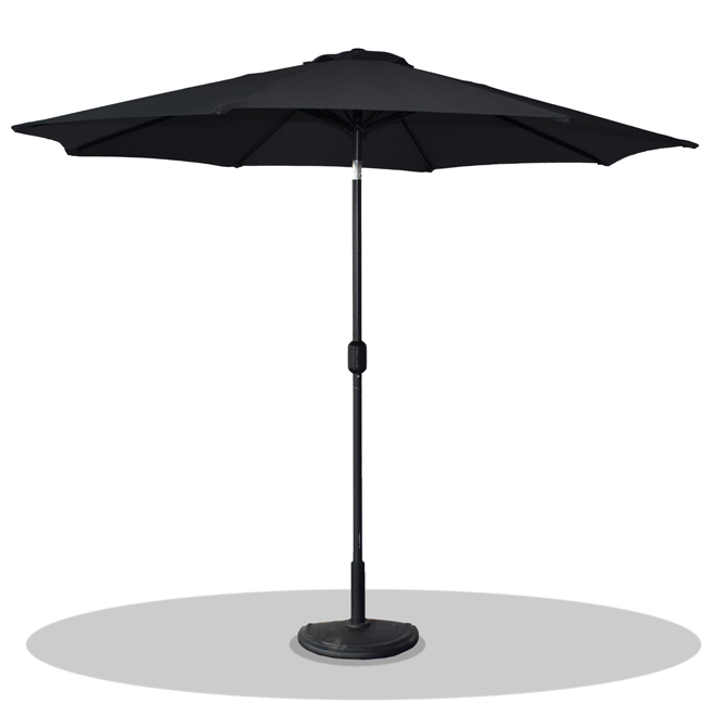 Landon & Co. 9-ft Black Polyester Market Patio Umbrella