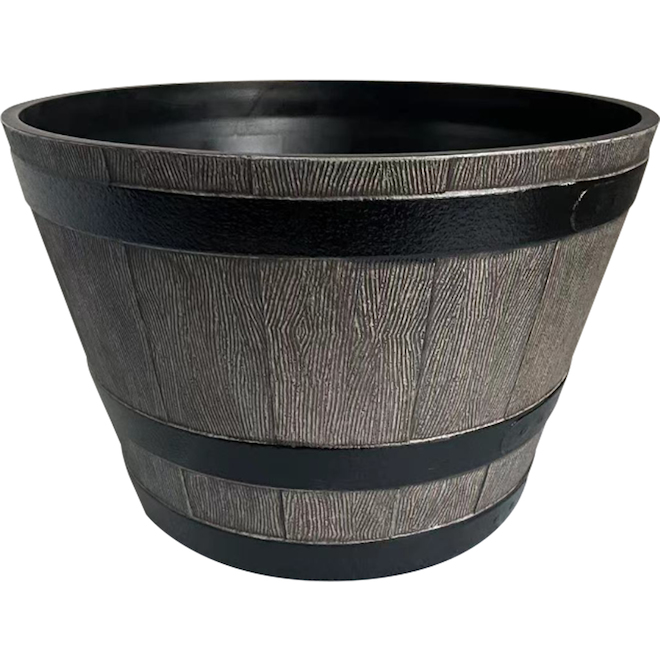 LANDON&CO Landon & Co. 20-in W Wood-Look Plastic Barrel-Shape