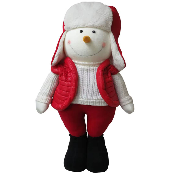 Celebrations BY Landon & Co. Standing Snowman in Polyester Red and White - 4-ft