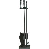 Ensemble de 4 accessoires pour foyer, noir