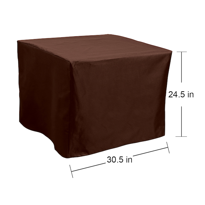 Elemental 30.5 x 24.5-in Dark Brown Fabric Square Outdoor Firepit Cover