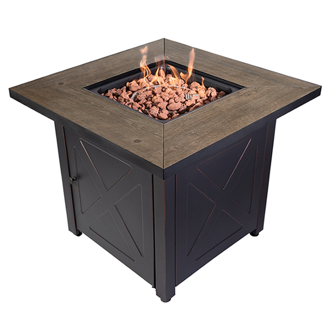 Endless Summer Fire Pit - Wood Look - Square - 24 19/32-in H x 30-in W x 30-in D