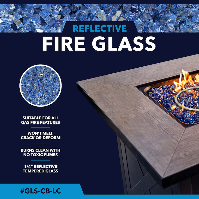 Endless Summer 15-lb BlueReflective Non-Toxic Gas Fire Pit Crushed Fire-Proof Tempered Glass